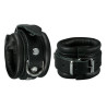 Kiotos Menottes en cuir pour poignets 5cm Noir